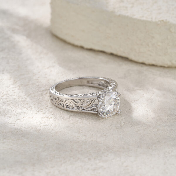 2-carat Luxury Fashion Minimalist Trend Jewelry Silver Ring Set With Top-quality Moissanite, Made Of S925 Silver With Electroplated Platinum. - Image 6