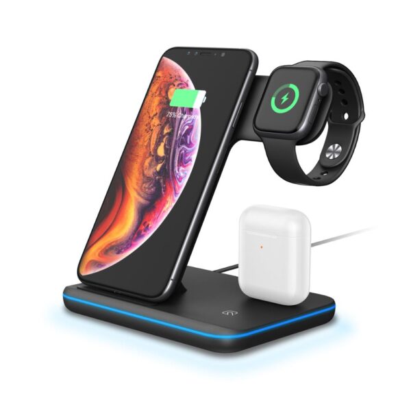 Compatible Mobile Phone Watch Earphone Wireless Charger 3 In 1 Wireless Charger Stand - Image 14