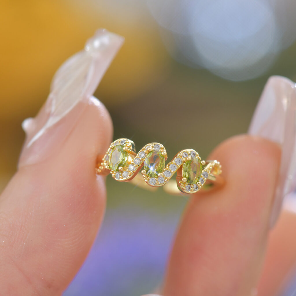 Purple Zircon Ring With Adjustable Opening