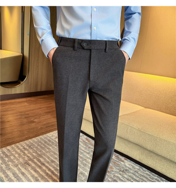 Men's Invisible Elastic Waist Thickened Warm Wool Trousers - Image 4