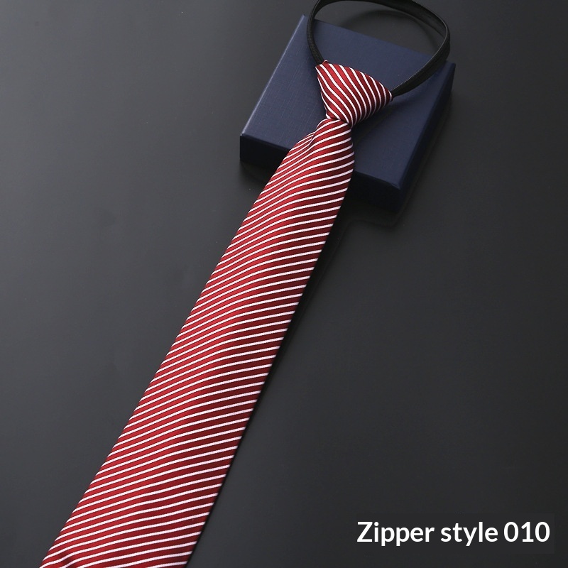 Mens Business Formal Zipper Tie With Blue Stripes - Image 32
