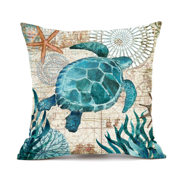 Cushion Covers Sea Turtle Printed Throw Pillow Cases For Home Decor Sofa Chair Seat - Image 20