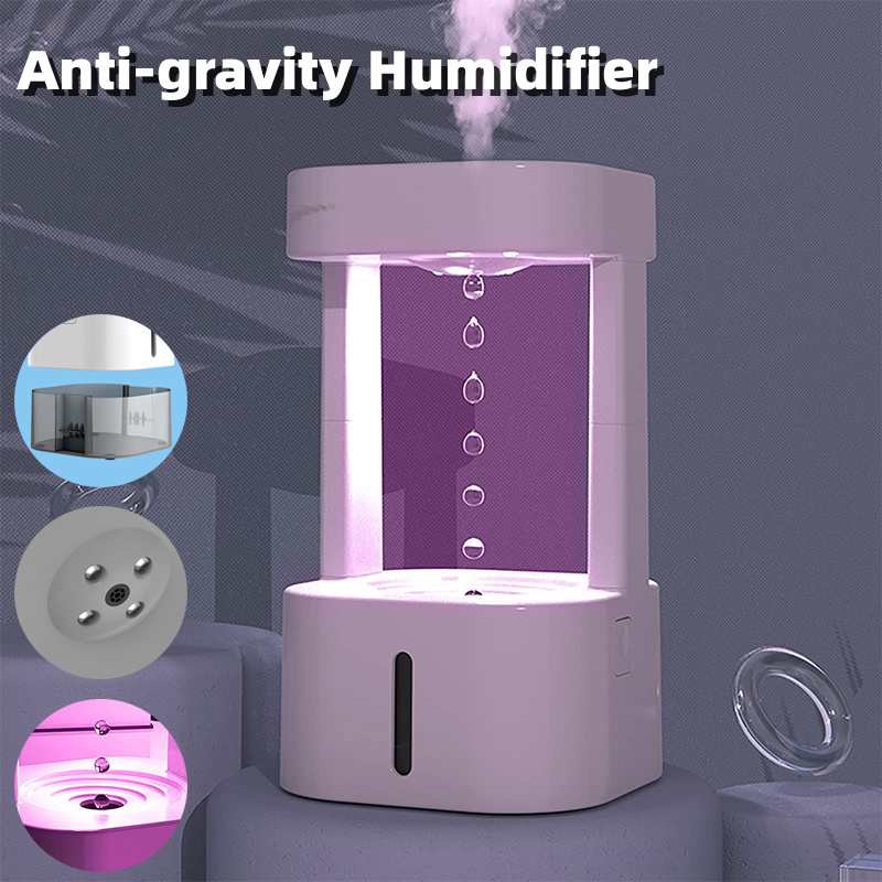 Creative Anti-gravity Water Drop Humidifier Air Conditioning Mist Spray Household Quiet Bedroom Office With 580ML Water Tank - Image 1