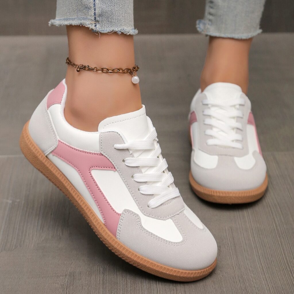 European And American-style Retro Color-Block Sneakers