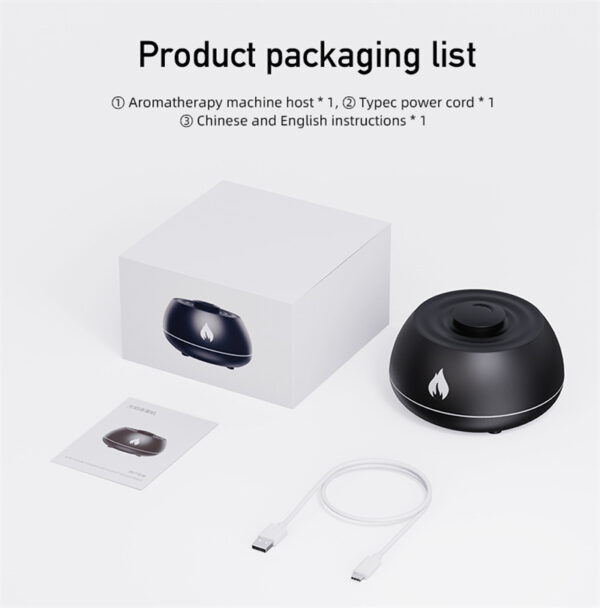 Flame Humidifier Aromatherapy Diffuser 7 Colors Light Home Air Humidifier 130ML USB Room Fragrance Essential Oil Diffuser - Image 14