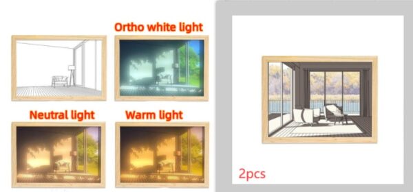 Illuminated Picture LED Decorative Light Painting Bedside Picture Style Creative Modern Simulate Sunshine Drawing Night Light Gift - Image 63
