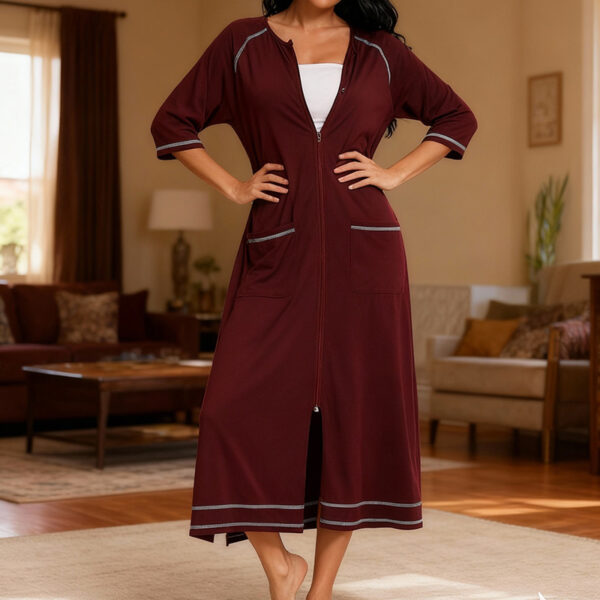 Comfortable Cardigan Womens Base-Layer Pajamas For Autumn And Winter - Image 9