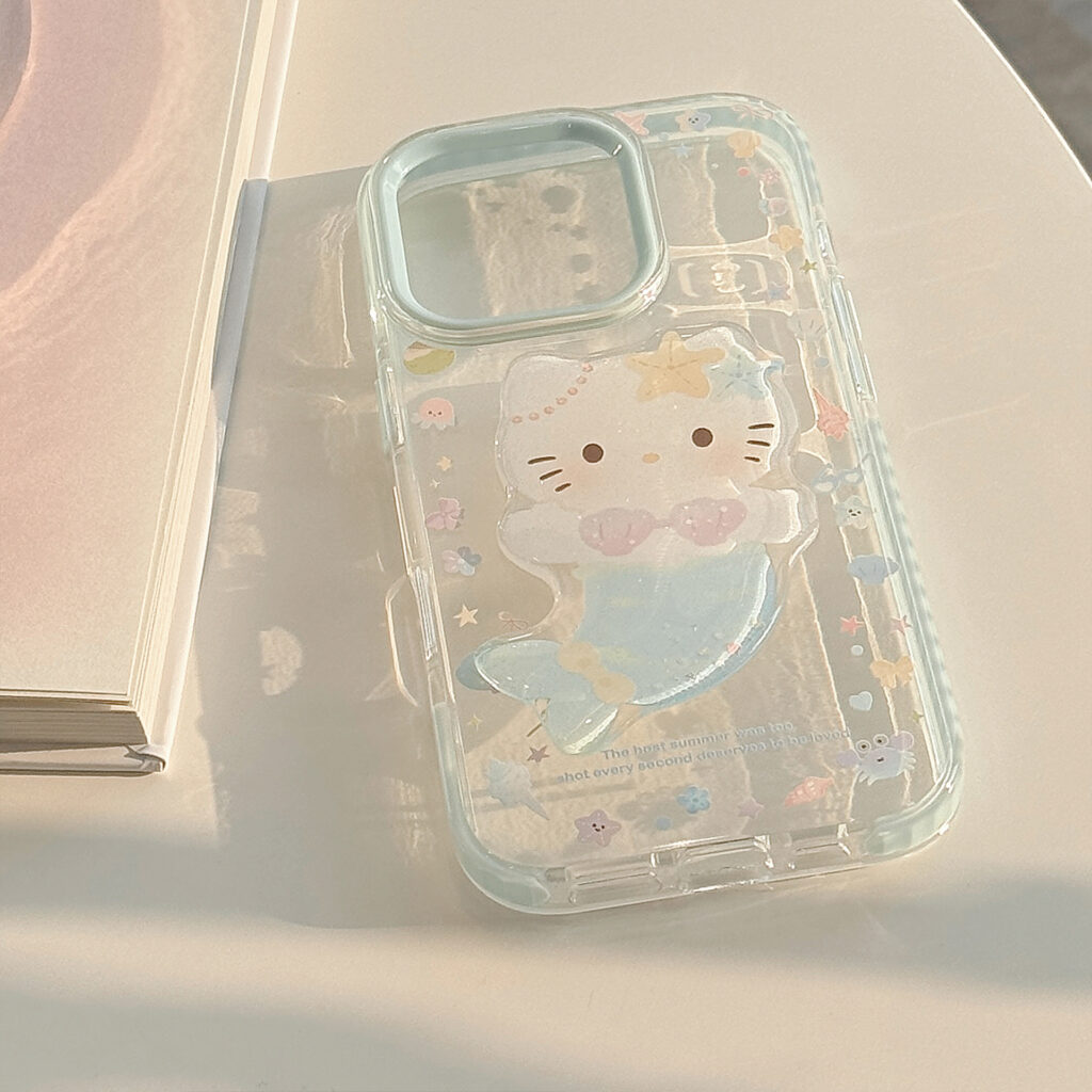 Seaside Cartoon Phone Case With A Mermaid Stand