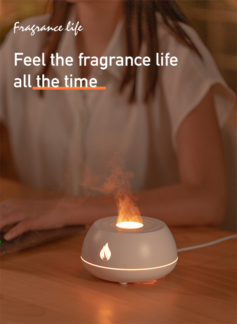 Flame Humidifier Aromatherapy Diffuser 7 Colors Light Home Air Humidifier 130ML USB Room Fragrance Essential Oil Diffuser - Image 20