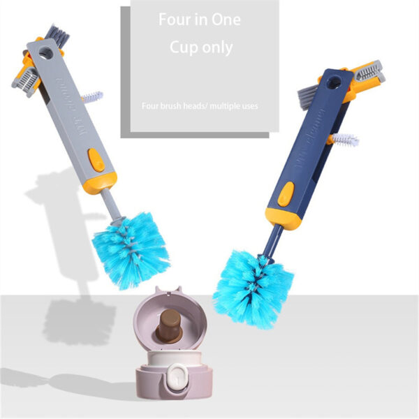 4 In 1 Bottle Gap Cleaner Brush Multifunctional Cup Cleaning Brushes Water Bottles Clean Tool Mini Silicone U-shaped Brush Kitchen Gadgets - Image 12