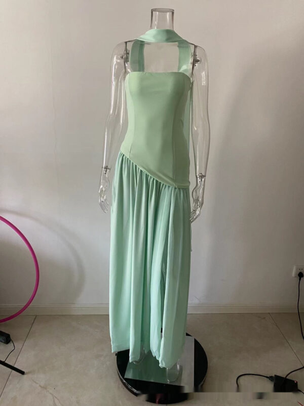 Temperament Contrasting Zipper Tight Dress - Image 2