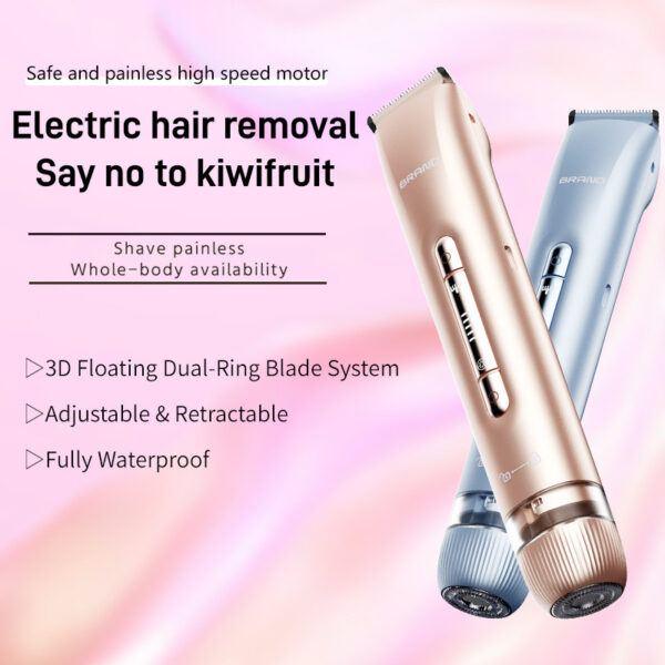 2 In 1 Hair Removal Epilator USB Rechargeable Trimmer Women Body Razor Face Leg Armpit Bikini Hand Pubic Shaver Hair Remover - Image 21