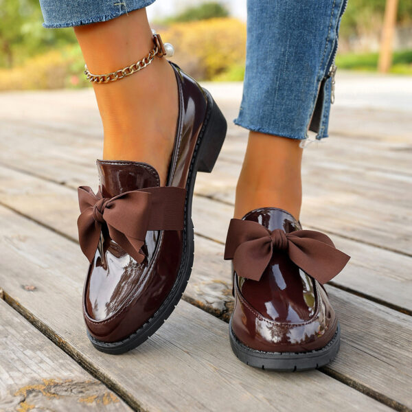Plus-size Bow-knot Slip-on Loafers For Women - Image 13