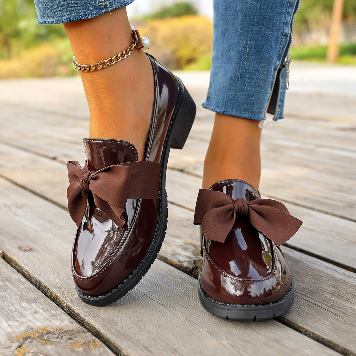 Plus-size Bow-knot Slip-on Loafers For Women - Image 13