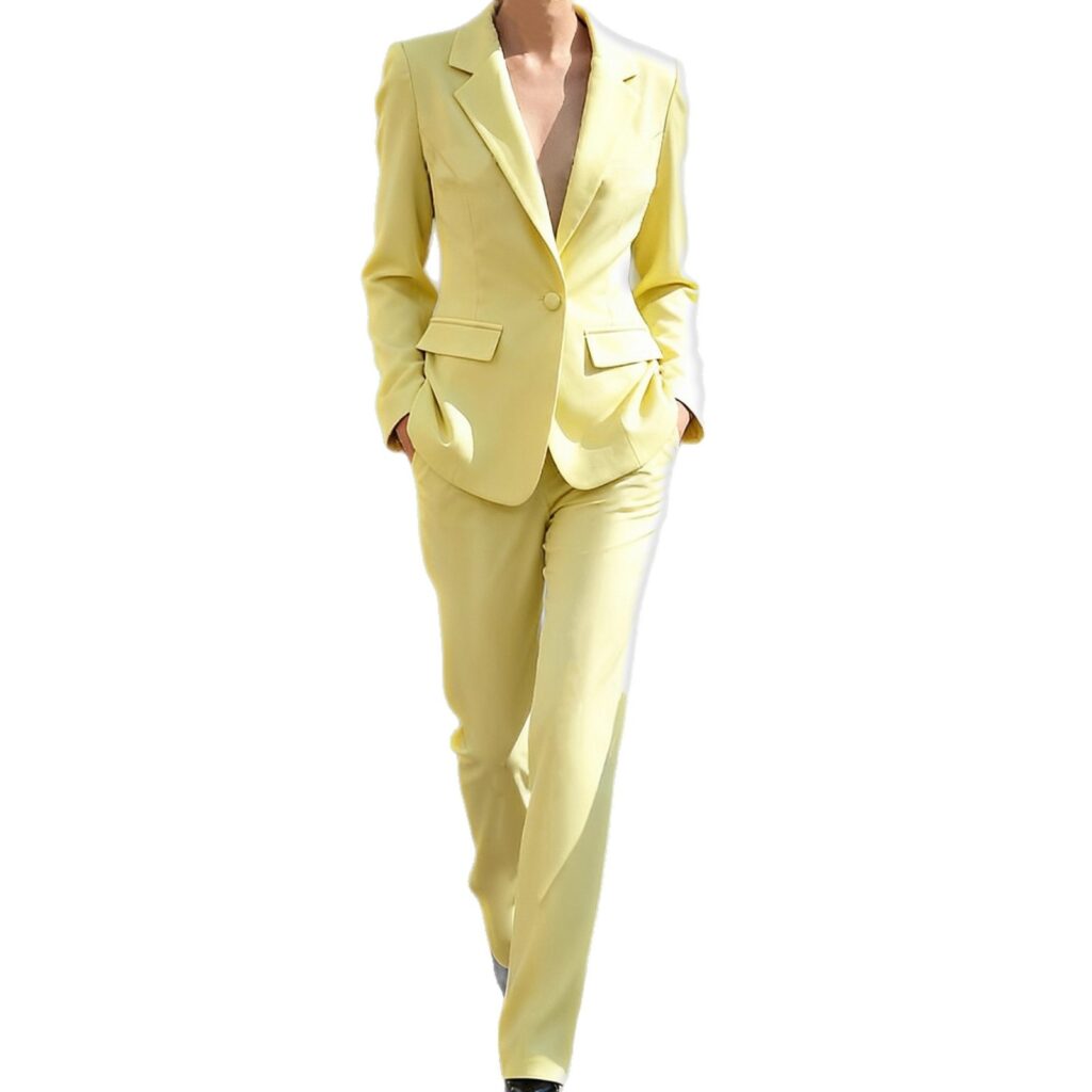 Women's Elegant, Sophisticated Long-Sleeve Blazer And Pants Suit