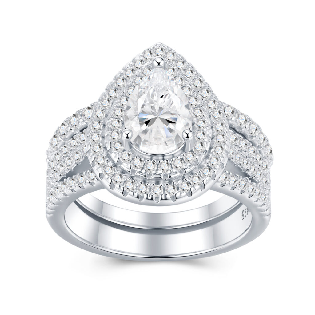 Engraved With Top-quality Moissanite, This Luxurious And Fashionable Minimalist Jewelry Set Features Exquisite Silver Accessories For Ladies. Made Of S925 Silver With Electroplated Platinum.