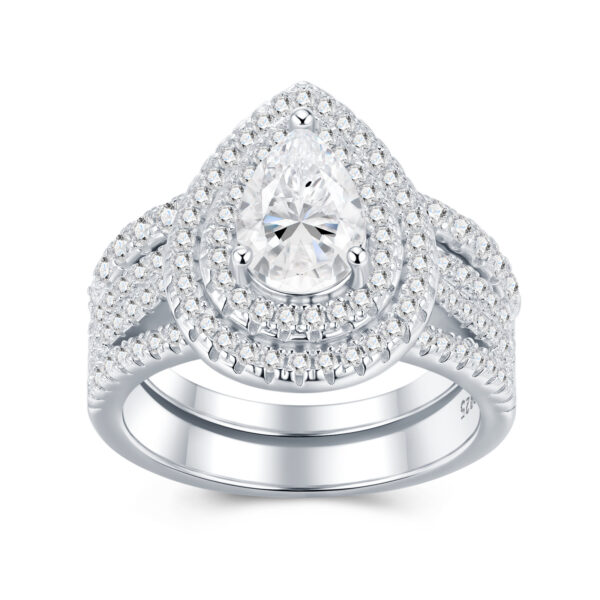 Engraved With Top-quality Moissanite, This Luxurious And Fashionable Minimalist Jewelry Set Features Exquisite Silver Accessories For Ladies. Made Of S925 Silver With Electroplated Platinum. - Image 9
