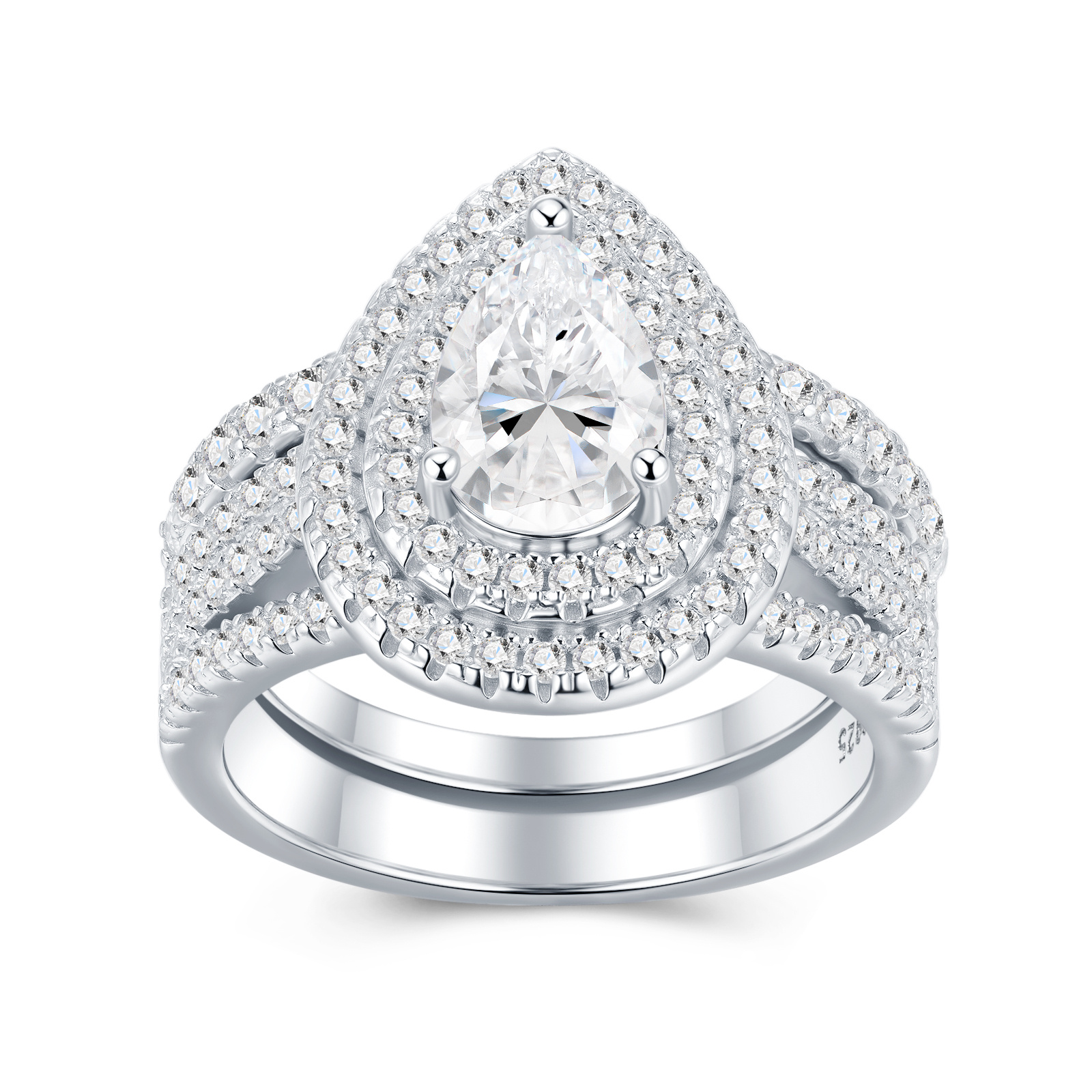 Engraved With Top-quality Moissanite, This Luxurious And Fashionable Minimalist Jewelry Set Features Exquisite Silver Accessories For Ladies. Made Of S925 Silver With Electroplated Platinum. - Image 10