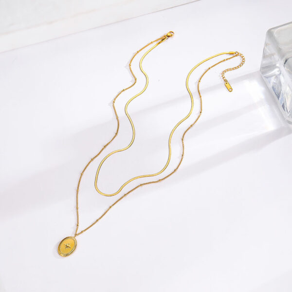 Eight-pointed Star Oval Double-layer Necklace - Image 2