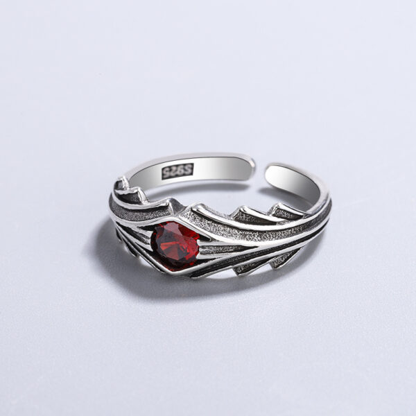Women's Vintage Inlaid Open Ring - Image 2