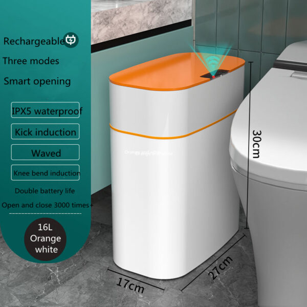 Smart Trash Can With Lid For Bedroom And Living Room Kitchen Storage Box Trash Can Induction Small Car Box Automatic Smart Dustbin Smart Trash Bin - Image 15