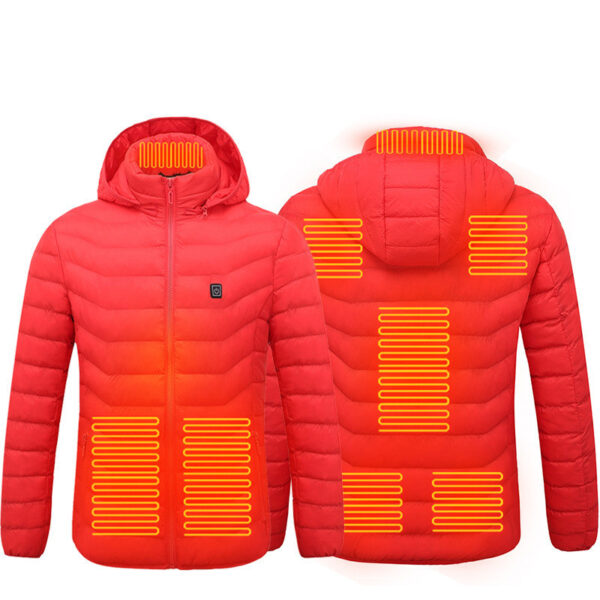 Men Heated Puffer Jacket Electric Heating Coat Insulated Hood Windbreaker 9Heat Zones - Image 25