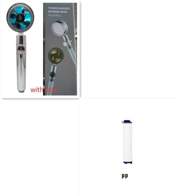 Shower Head Water Saving Flow 360 Degrees Rotating With Small Fan ABS Rain High Pressure Spray Nozzle Bathroom Accessories - Image 91