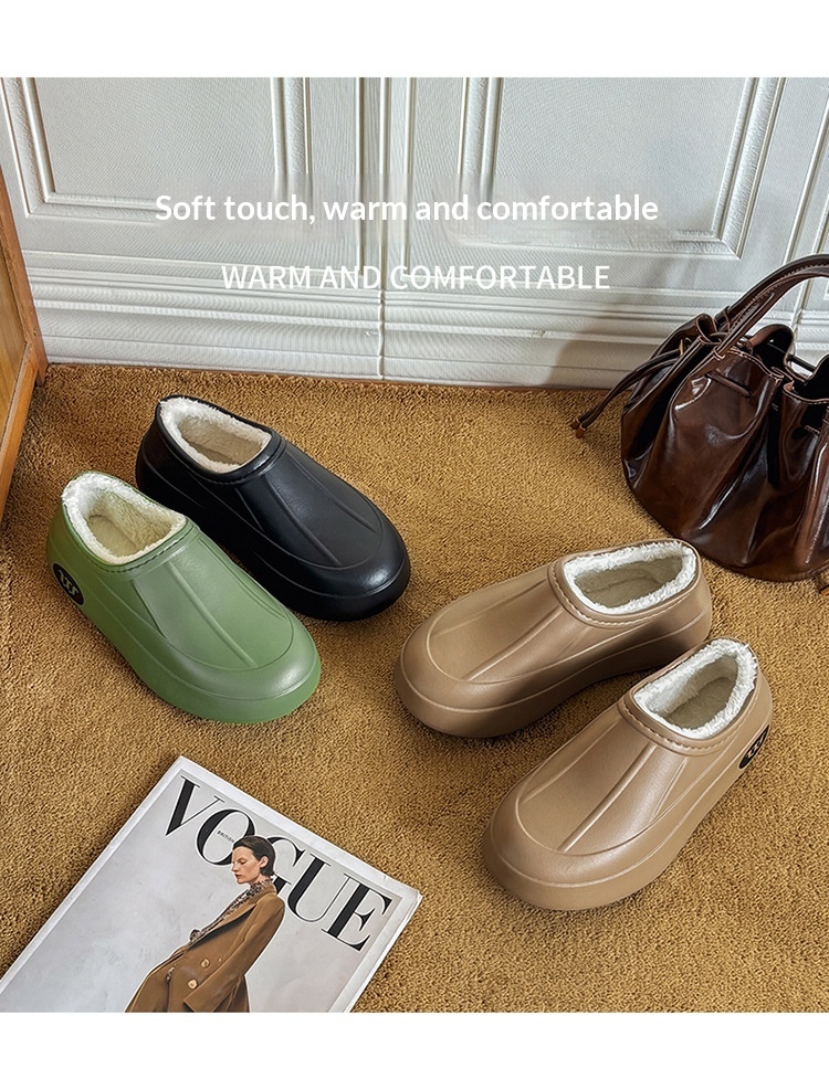 Envelope-style Warm Waterproof And Oil-resistant Slip-on Shoes - Image 10