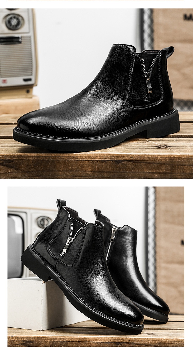 Slip-on Business High-top Casual Ankle Boots - Image 9
