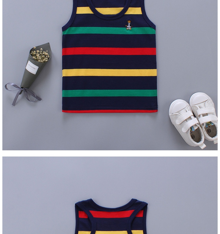 Breathable Cotton Striped Sleeveless Kids Vest - Image 11