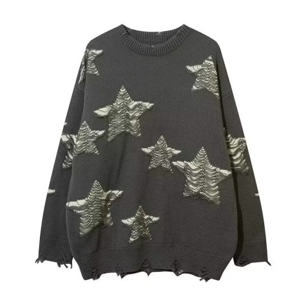 Fake Two-Piece Retro Preppy Style Knitted Sweater - Image 6