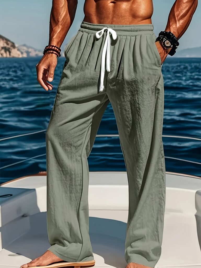 Breathable Cotton-Linen Loose-Fit Casual Sports Trousers