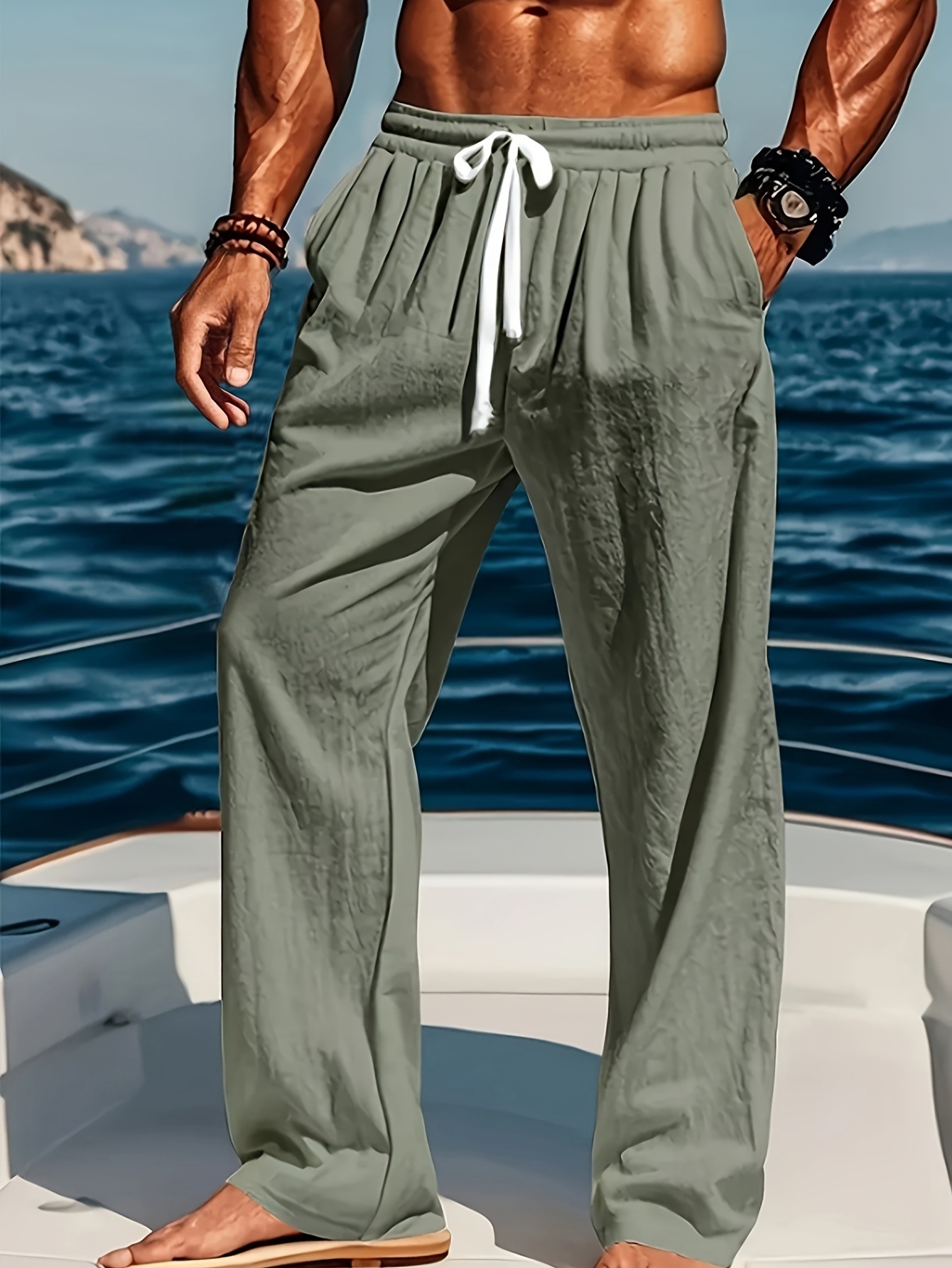 Breathable Cotton-Linen Loose-Fit Casual Sports Trousers - Image 8