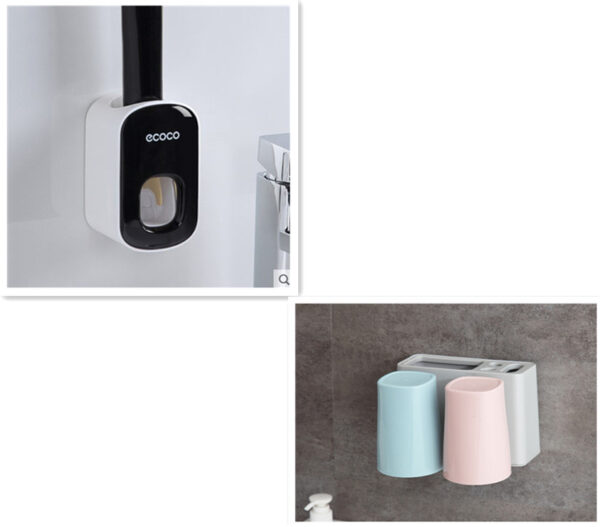 Wall Mounted Automatic Toothpaste Holder Bathroom Accessories Set Dispenser - Image 24