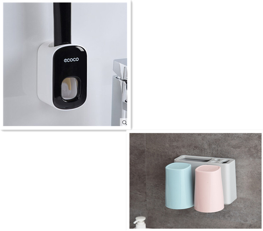 Wall Mounted Automatic Toothpaste Holder Bathroom Accessories Set Dispenser - Image 24