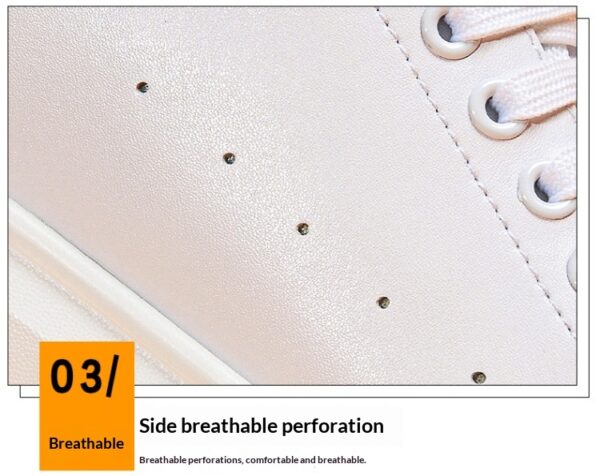 Korean-style Casual Invisible-heeled White Sneakers For Men Autumn Season - Image 10