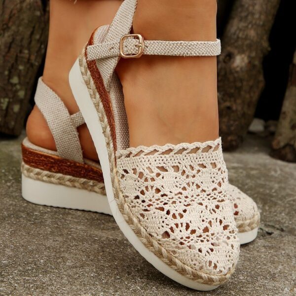 Women's Outerwear Hemp Rope Lace Casual Sandals - Image 7