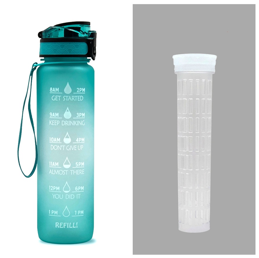 1L Tritan Water Bottle With Time Marker Bounce Cover Motivational Water Bottle Cycling Leakproof Cup For Sports Fitness Bottles - Image 34