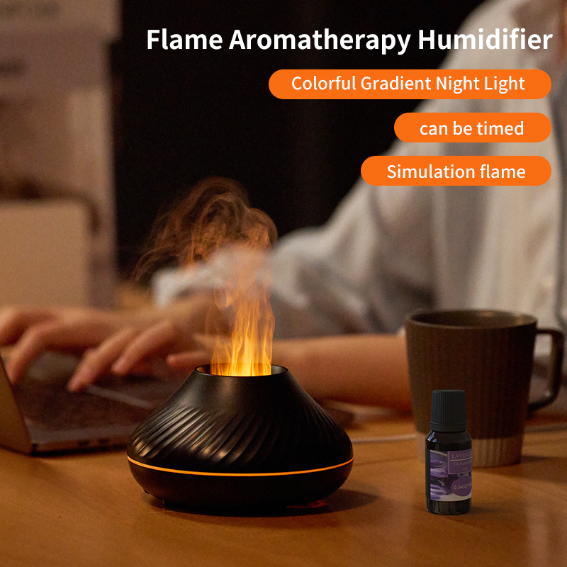 Drop Shipping RGB 130ML Flame Humidifier Diffuser Aroma Essential Oil Fire Flame Aroma Diffuser - Image 5