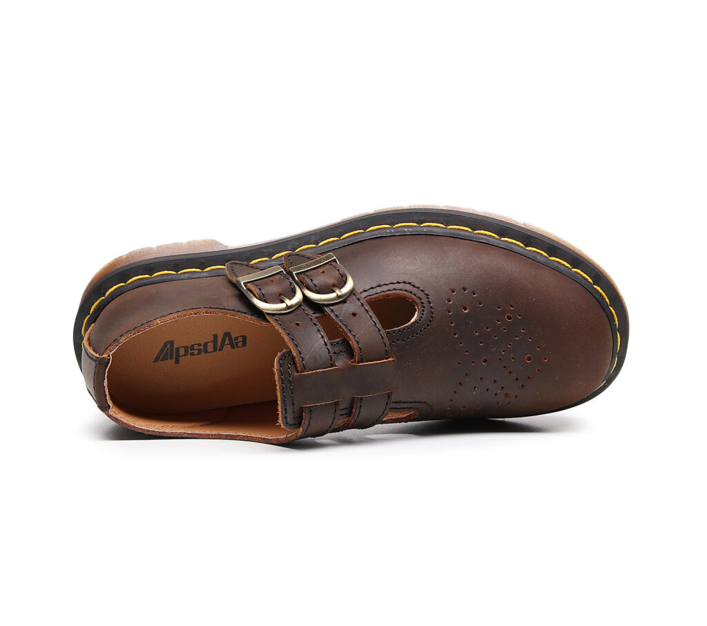 Genuine Leather Low-Top Womens Horse Brown Fashionable Casual Cowhide Shoes