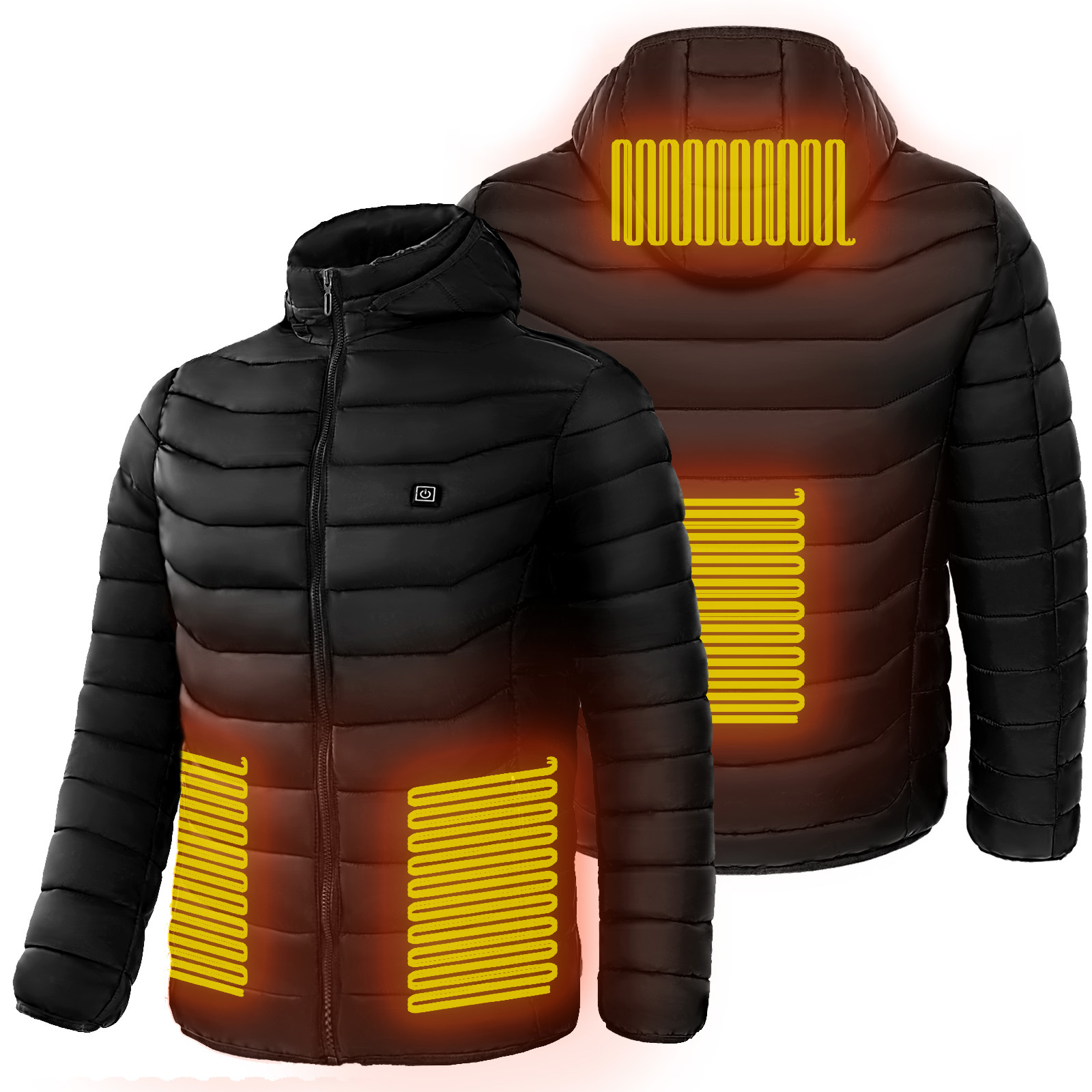 Men Heated Puffer Jacket Electric Heating Coat Insulated Hood Windbreaker 9Heat Zones - Image 18