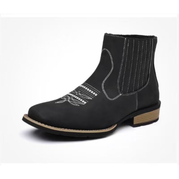 Embroidered Ankle High Mens Martin Boots - Image 5