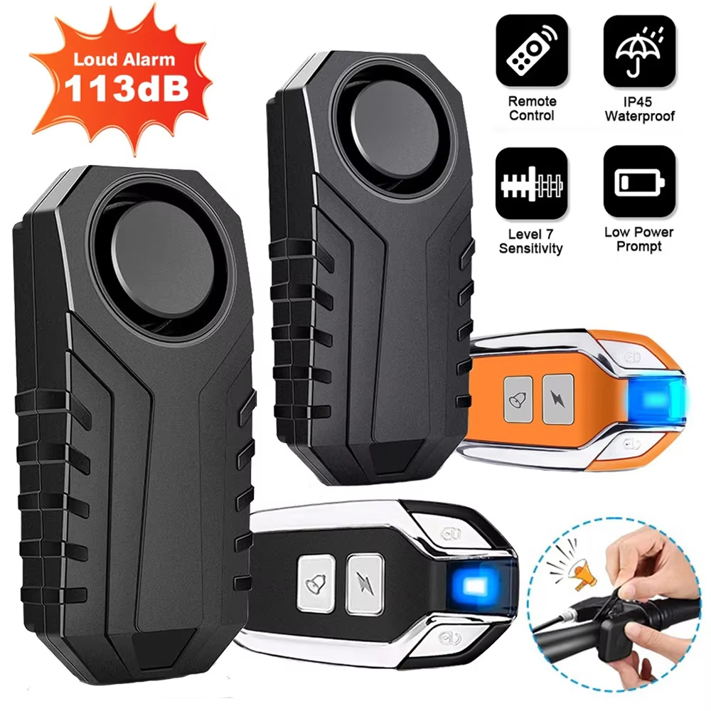 Elecpow Bike Alarm Remote Control Waterproof Electric Bicycle Motorcycle Anti-Theft Alarm Vibration Sensor - Image 1
