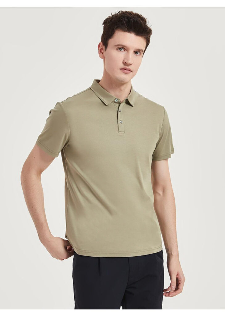 High-end 120-count Double-sided Mercerized Cotton Mens Short-sleeve Polo Shirt