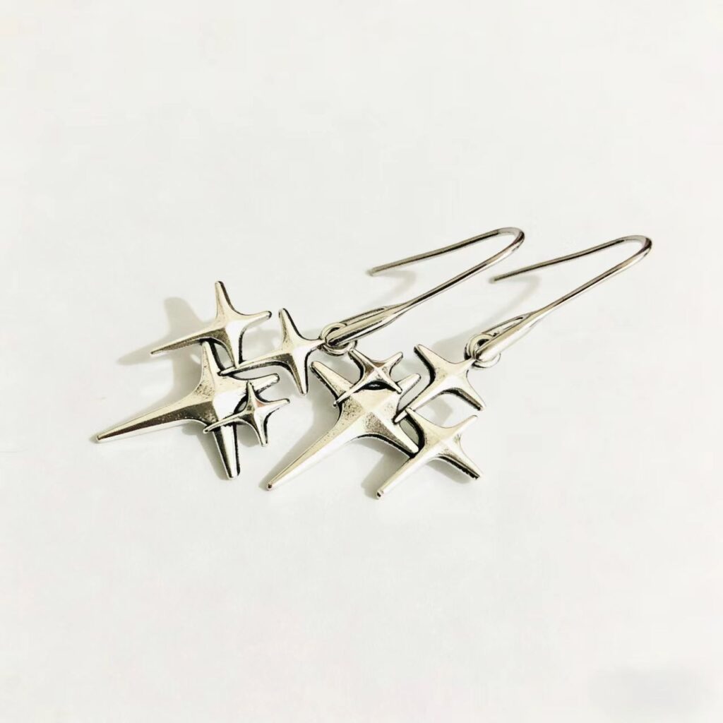 Unique Irregular Silver Copper Womens Instagram-Style High-End Earrings