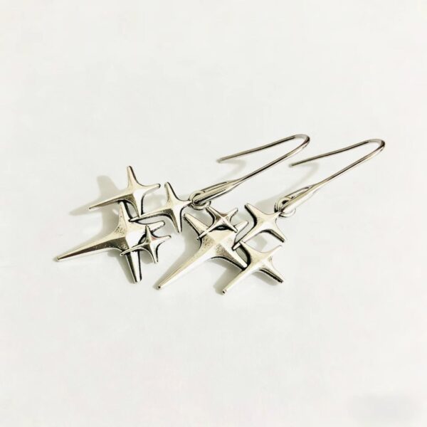 Unique Irregular Silver Copper Womens Instagram-Style High-End Earrings - Image 3