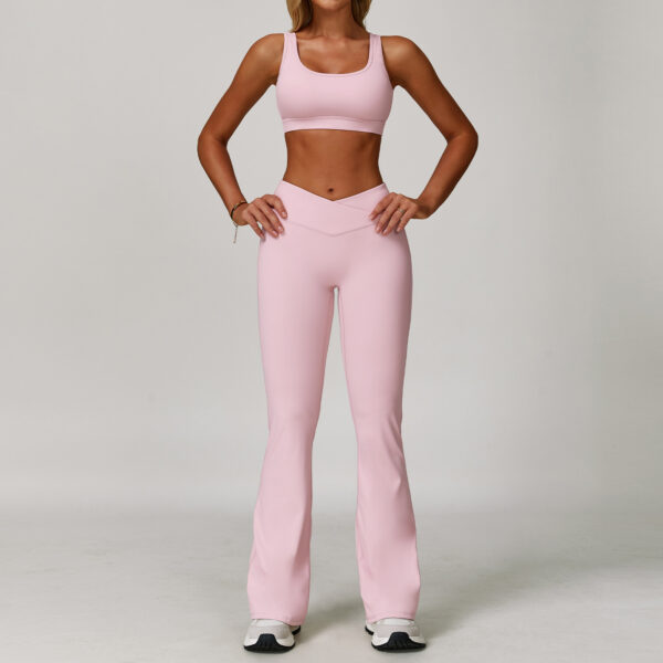Dare To Show Off This Cross-border Color-block Yoga Set With A Beautiful Back