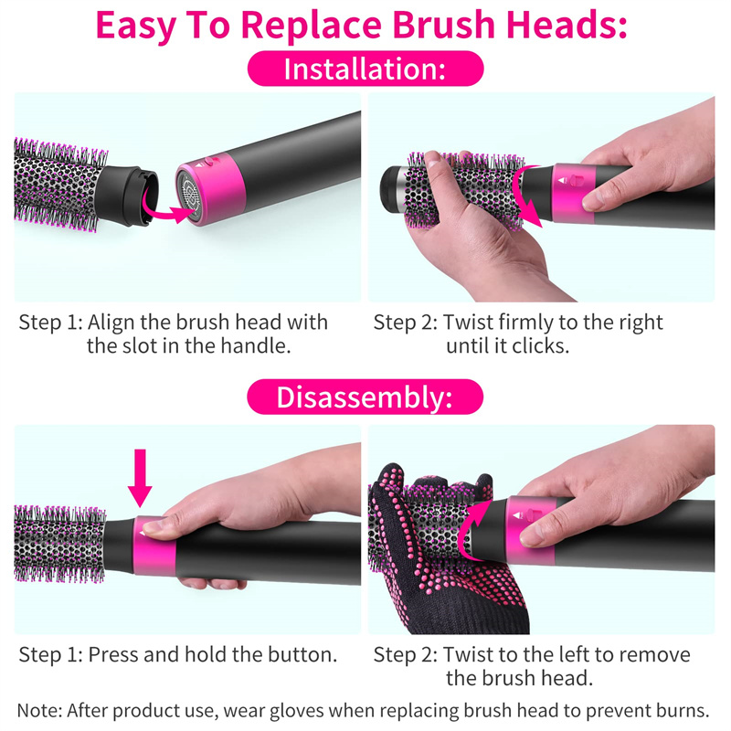 Professional 5 In 1 Hair Dryer Brush Dryer And Straightening Brush Electric Hair Styling Tool Automatic Hair Curler Beauty Supplies Gadgets - Image 11