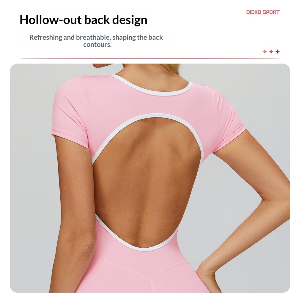 Jumpsuit With Cutout Back, Form-fitting Athletic Fitness Wear