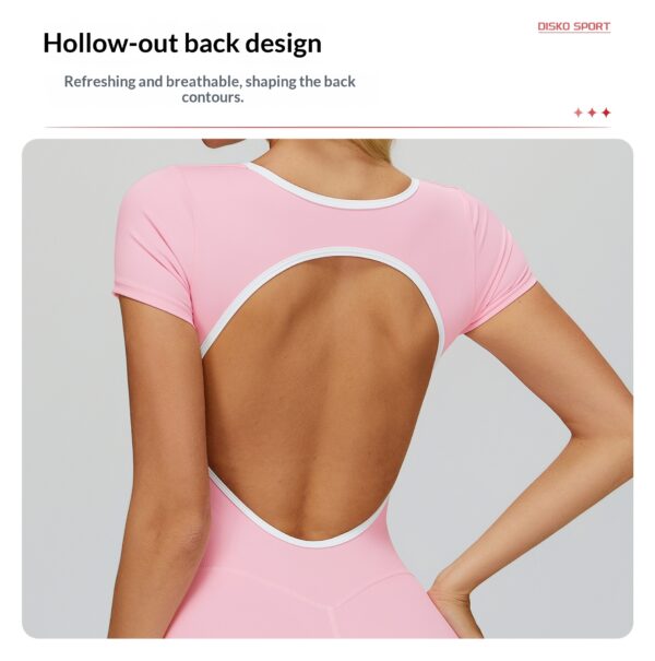 Jumpsuit With Cutout Back, Form-fitting Athletic Fitness Wear - Image 14